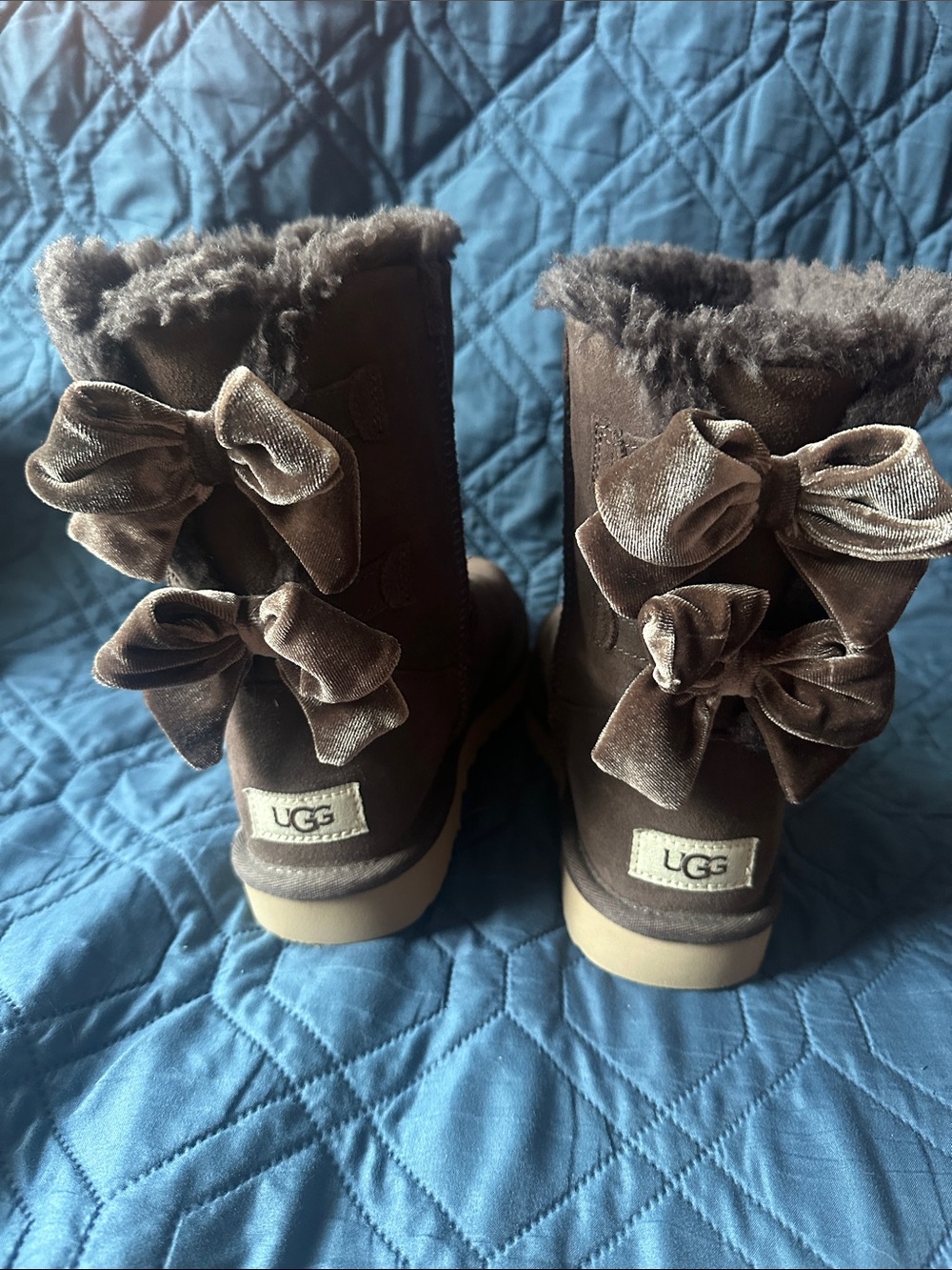 UGG Bailey Bow Brown Shearling Boots